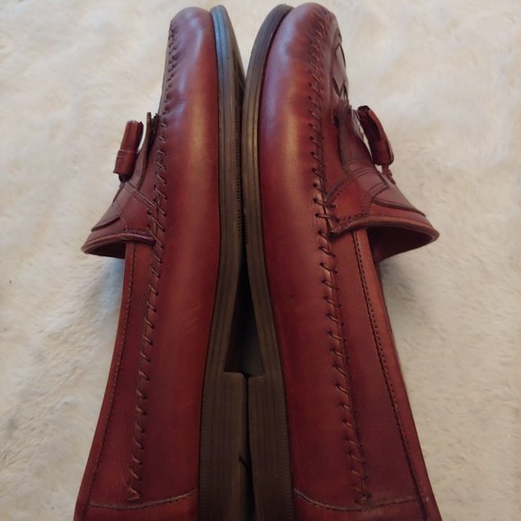 Mens Giorgio Brutini Brown Leather Weave Tassel Loafers Shoes Size 11 D main image 6